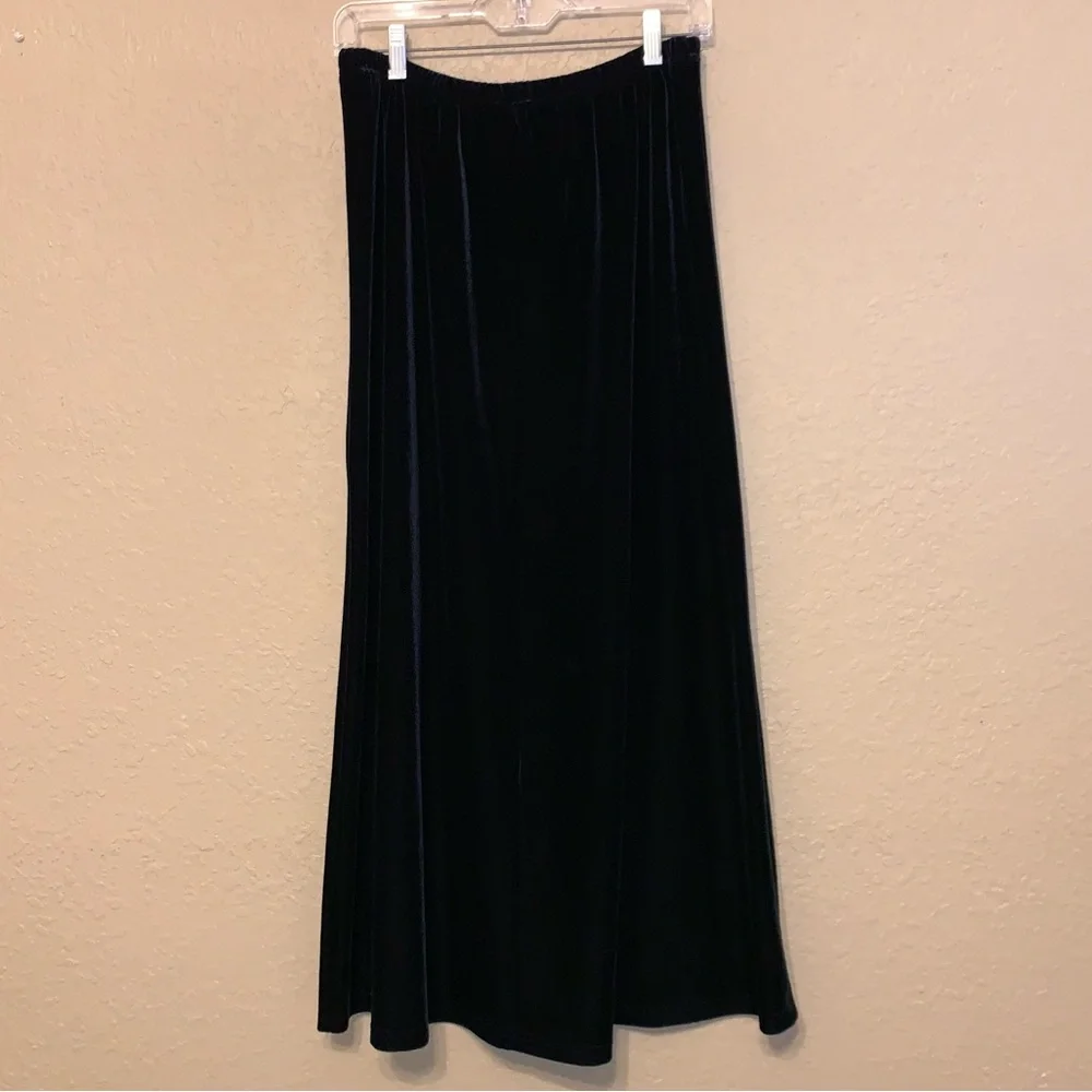 Vintage Koret Black Velvet Maxi Skirt size Large